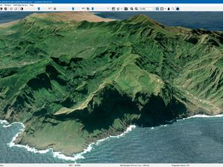 Screenshot showing Fortion® Terra Analyst interface with 3D view of Cap Verde