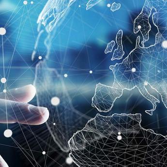 A world representation of interconnected devices symbolising the evolution of network