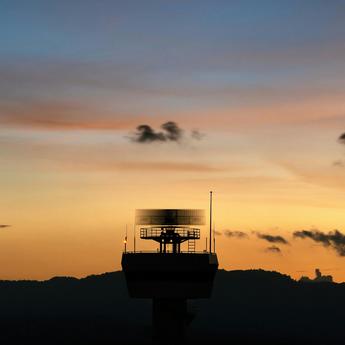 A control tower with sensors helping communications