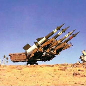 an engine with missiles on a deserted zone