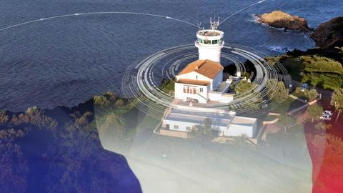 Maritime control tower monitoring the coast 
