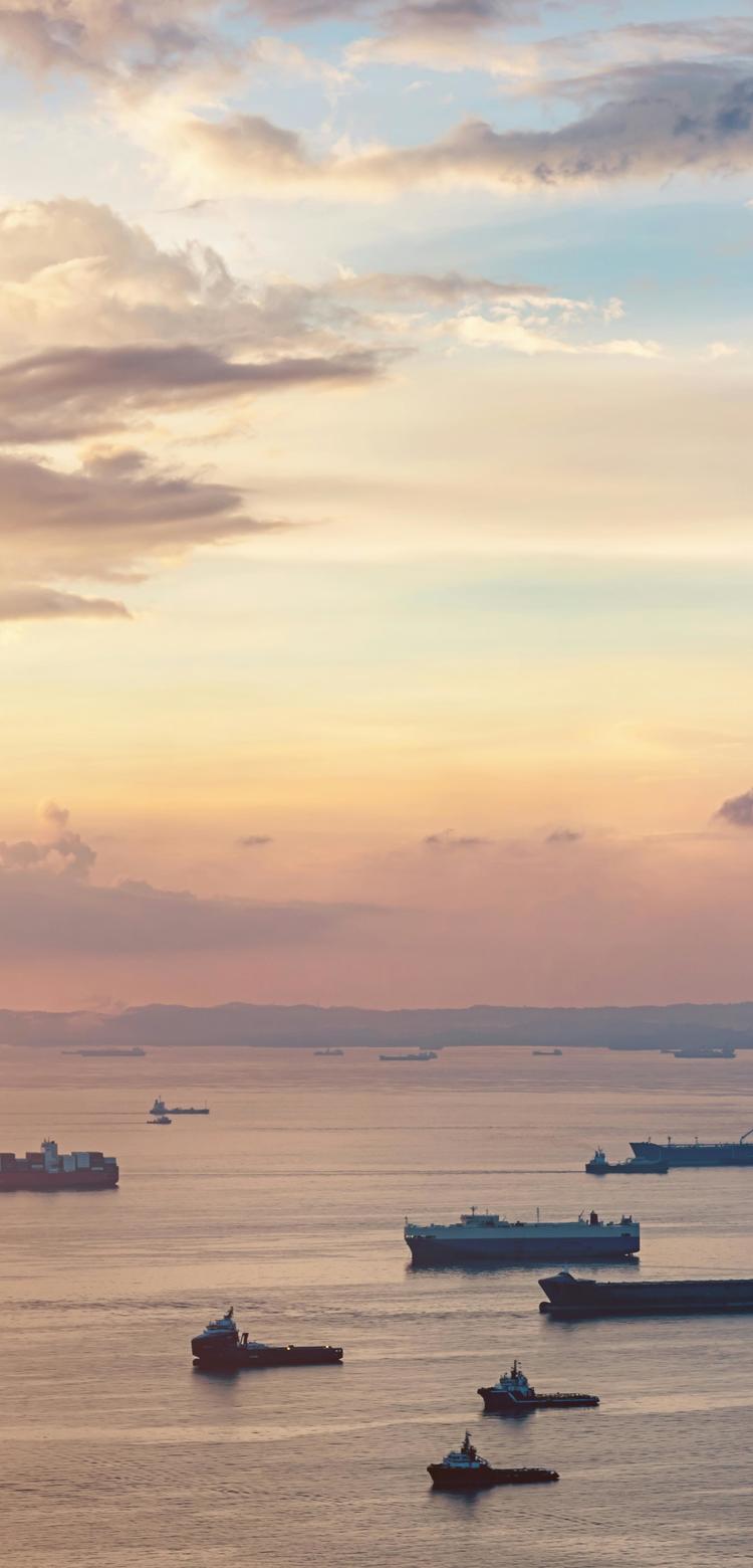 Vessels on sea